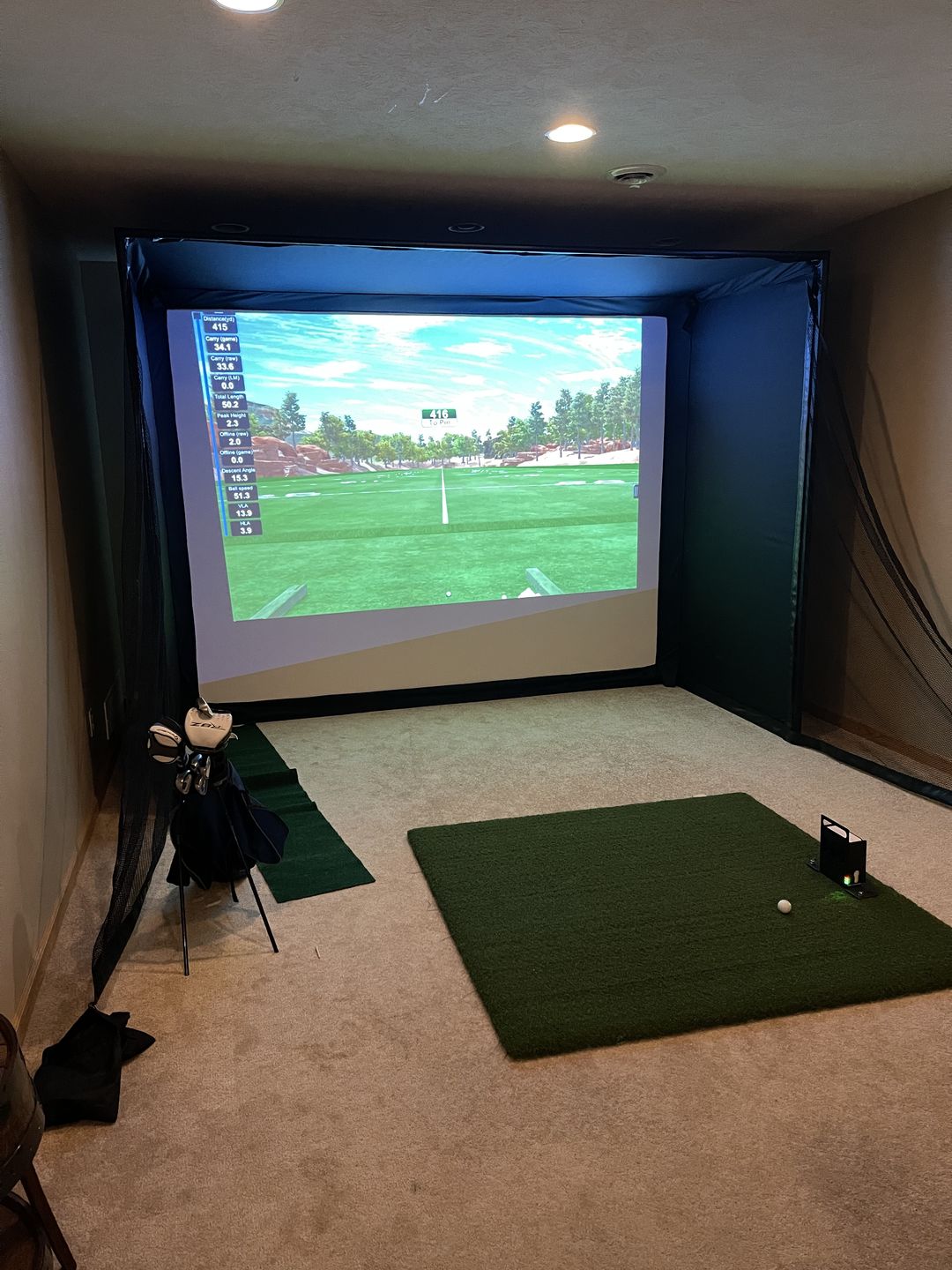 Customer photo review of PerfectBay™ Golf Simulator Screen Enclosure