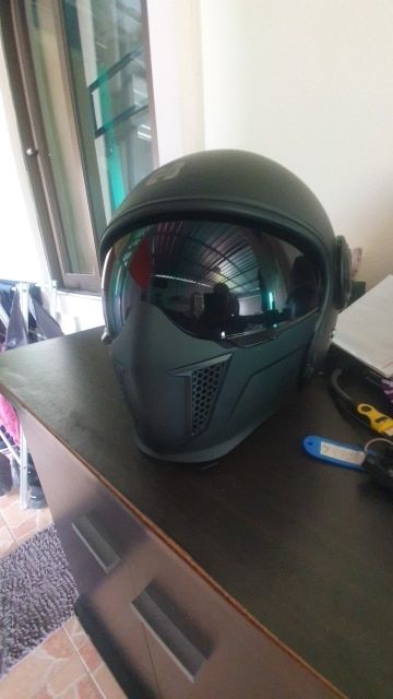 Customer photo review of 'Air Force' Open Helmet with Retractable Visor