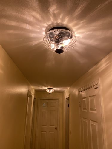 Customer photo review of Farmhouse Glass Flush Mount Ceiling Light