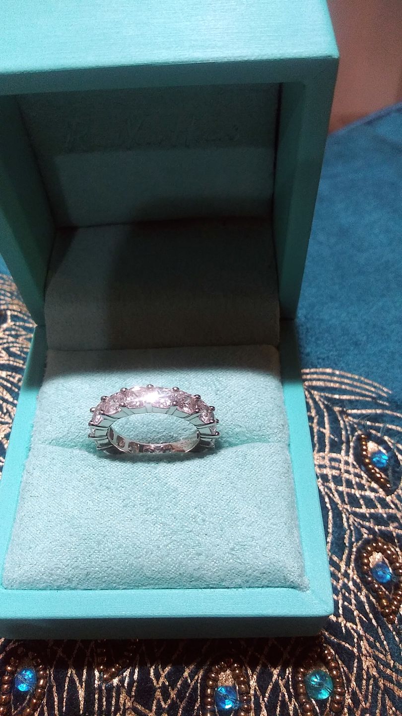 Customer photo review of Eternity Stylish Sona Diamond Sterling Silver Wedding Band Ring
