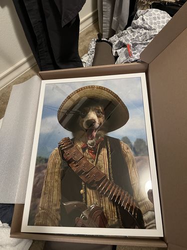 Customer photo review of The Outlaw - Custom Vintage Pet Portrait