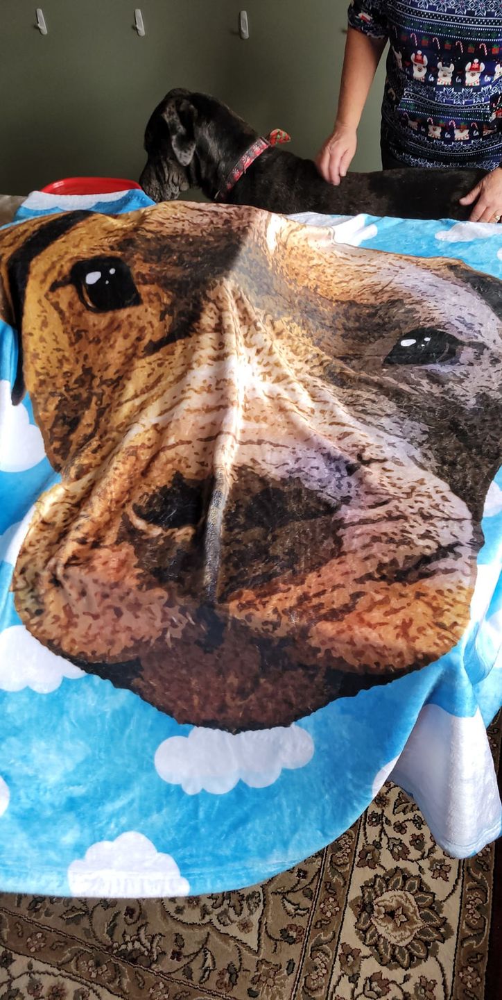 Customer photo review of Custom Pet Art Fleece Blanket