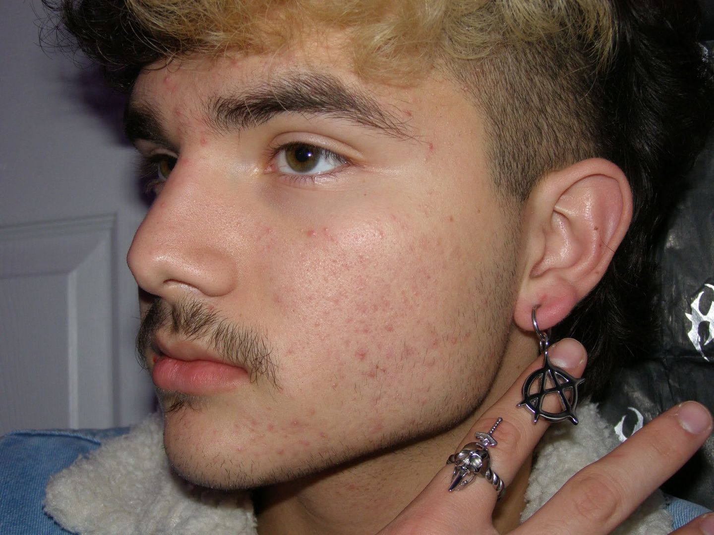 Customer photo review of SPIKED OPEN HOOP EARRING