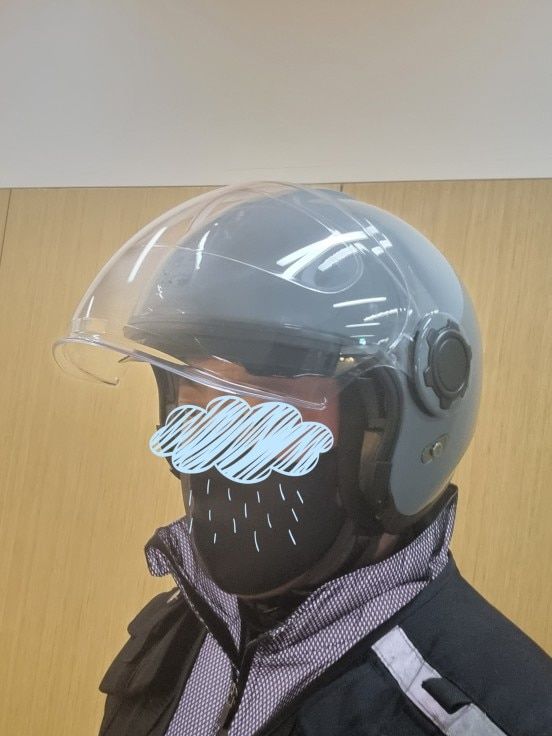 Customer photo review of 'Air Force' Open Helmet with Retractable Visor