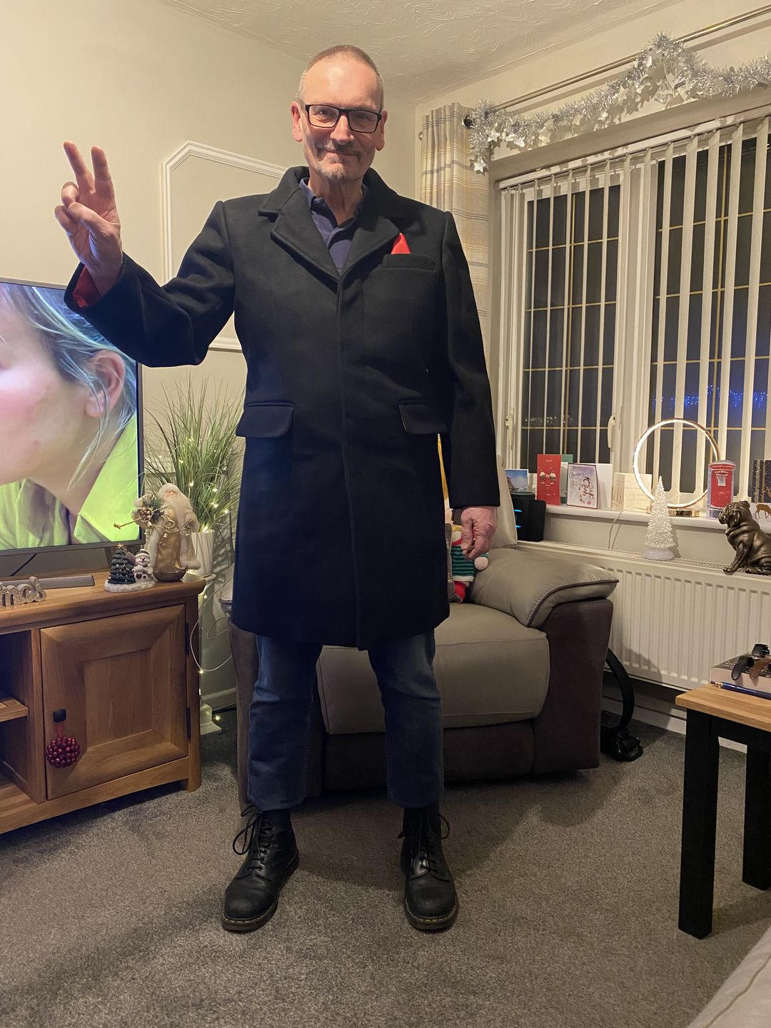 Customer photo review of Crombie style Overcoat in Wool - Black