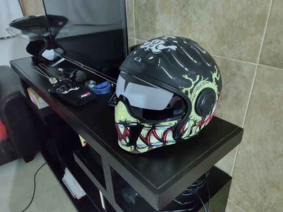 Customer photo review of 'Air Force' Open Helmet with Retractable Visor
