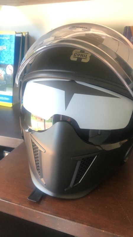 Customer photo review of 'Air Force' Open Helmet with Retractable Visor
