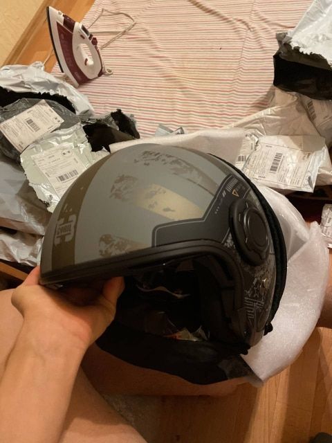Customer photo review of 'Air Force' Open Helmet with Retractable Visor