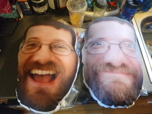 Customer photo review of Create A Custom Face Pillow