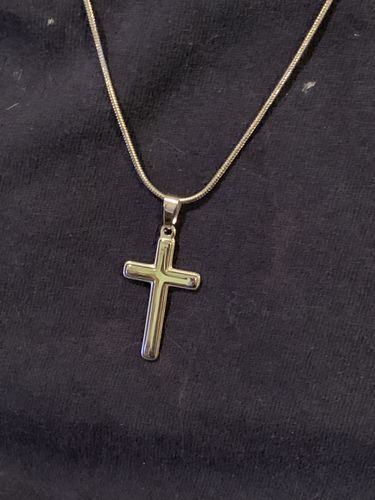 Customer photo review of To My Grandson, Most Beautiful Chapters - Cross Necklace
