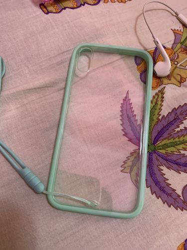 Customer photo review of Transparent Soft Lanyard Strap iPhone Case