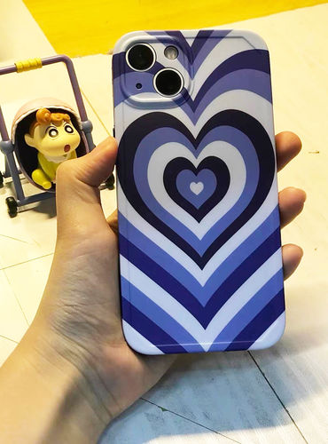 Customer photo review of Blue Heart iPhone Case