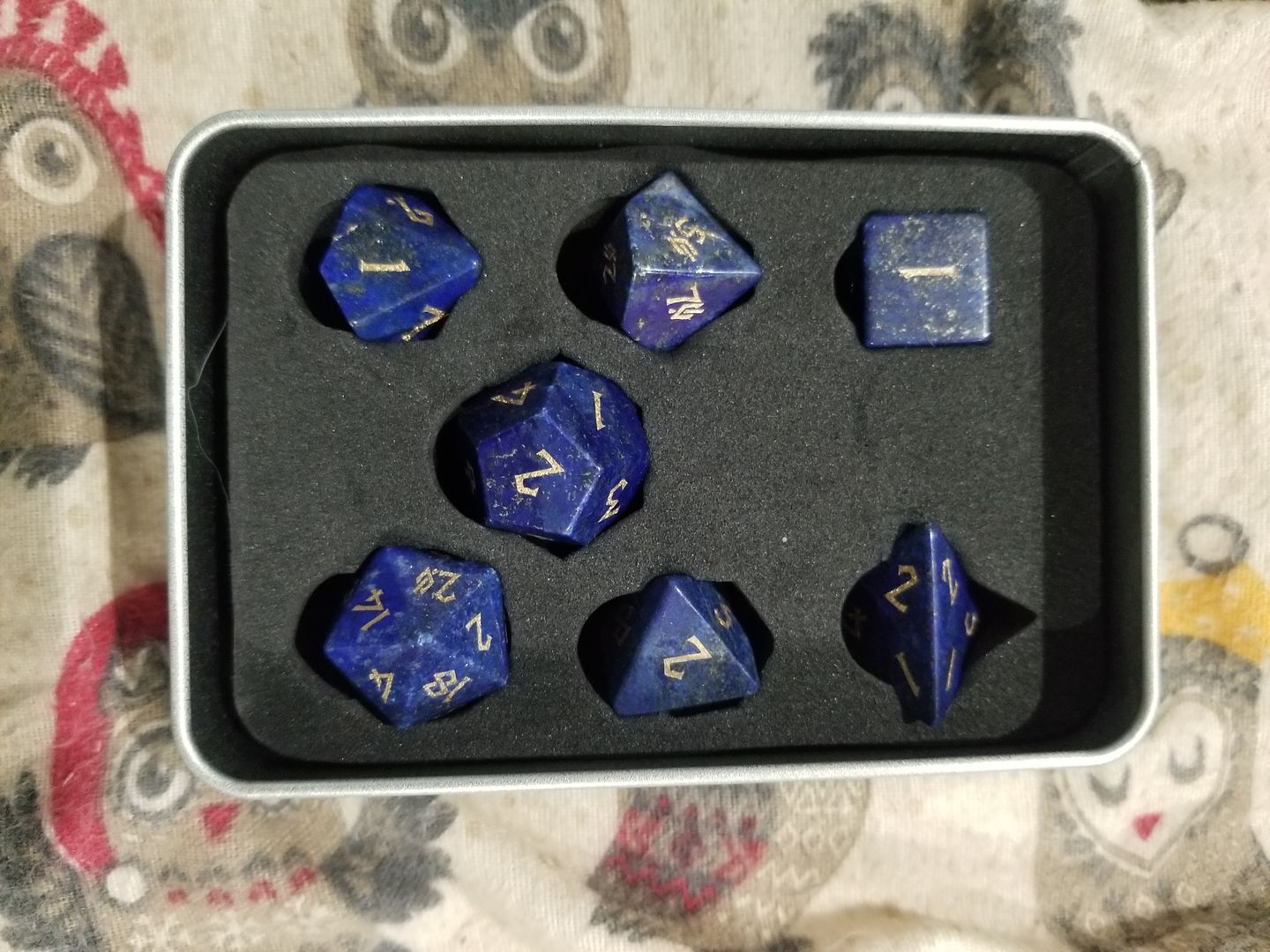 Customer photo review of LAPIS STONE DICE SET
