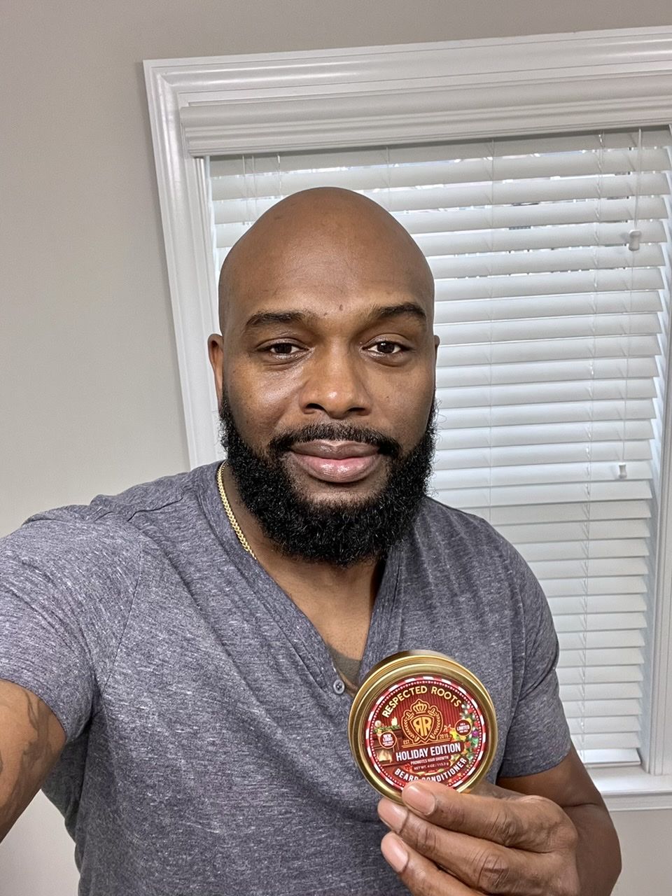 Customer photo review of Limited Edition Respected Roots Beard Conditioner - Holiday Scented (4 oz.)