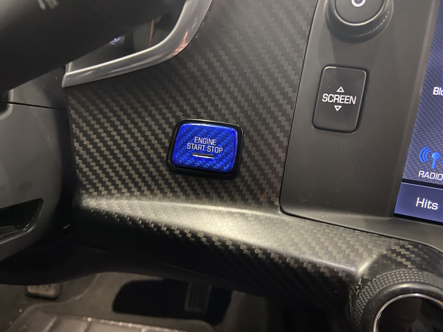Customer photo review of CARBON FIBER PUSH START BUTTON COVER WITH LIGHT CUT OUT (BLACK/RED/BLUE) for 2016-202- CAMARO/2014-2016 C7 CORVETTE