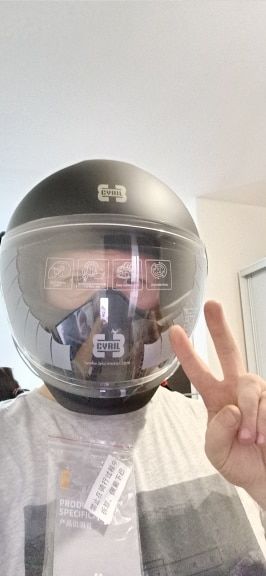 Customer photo review of 'Air Force' Open Helmet with Retractable Visor