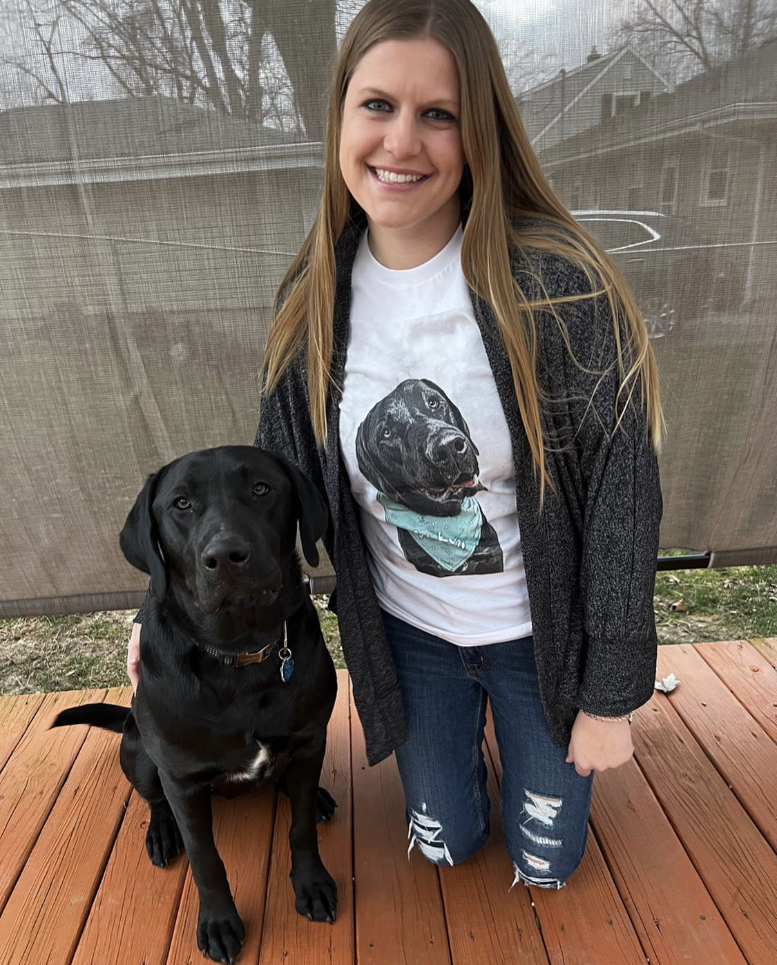 Customer photo review of Custom Pet Art Mens Crew Neck T-shirt