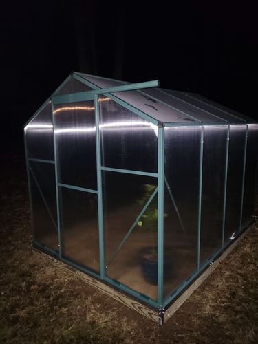 Customer photo review of Erommy 8'x6'x6.6' Aluminum Greenhouse Walk-in Garden Plant Greenhouses