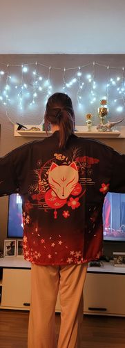 Customer photo review of Kitsune Free Size Kimono Shirt