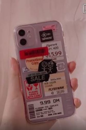 Customer photo review of Stamp Label Barcode iPhone Case