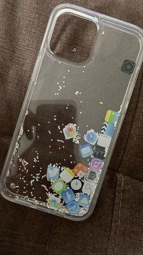 Customer photo review of App Glitter Quicksand iPhone Case