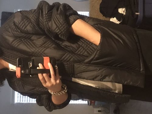 Customer photo review of Open Front Drop Shoulder Winter Coat