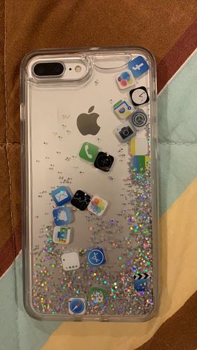 Customer photo review of App Glitter Quicksand iPhone Case