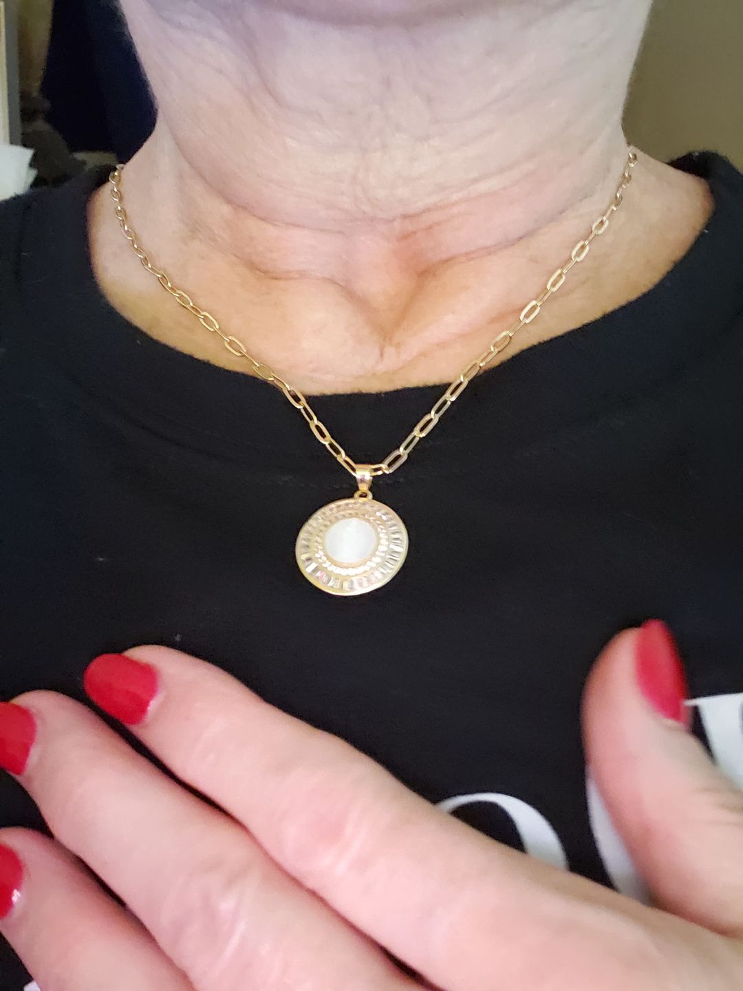 Customer photo review of Mother Mary Necklace