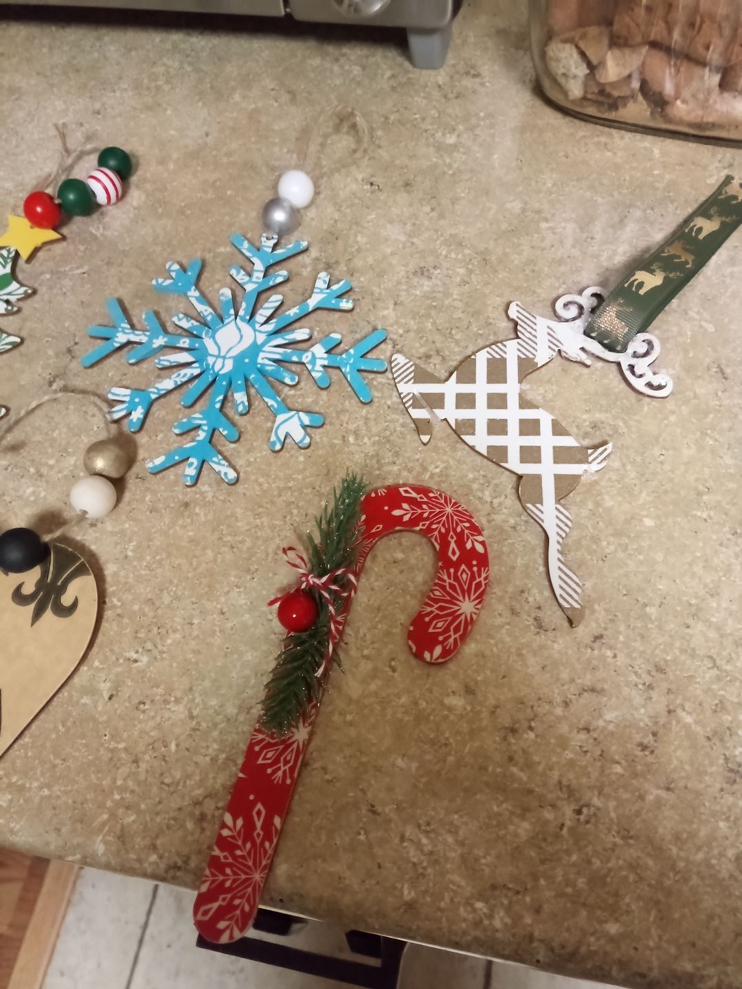 Customer photo review of Unfinished Wooden Snowflake Shape - Winter Decor - Craft - up to 24" DIY