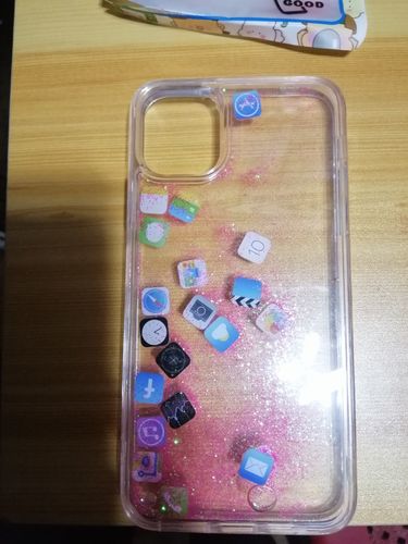 Customer photo review of App Glitter Quicksand iPhone Case