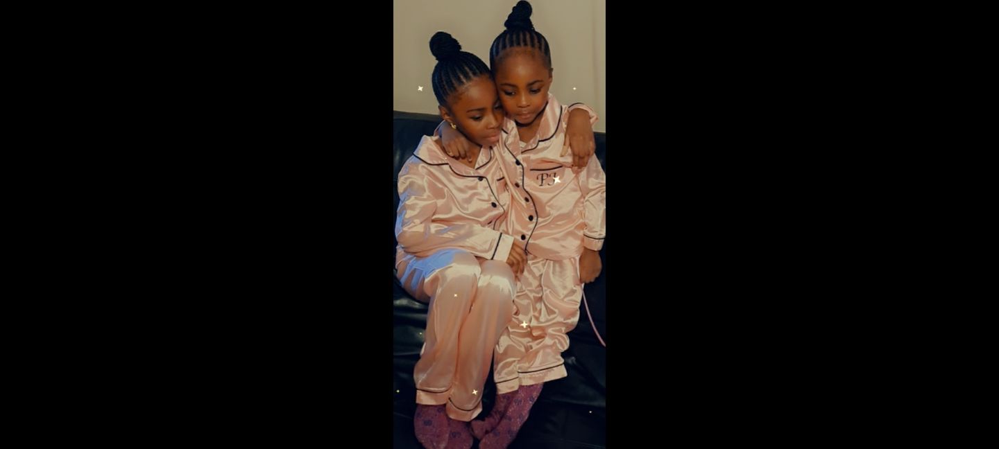 Customer photo review of Kids Personalised Pink Satin Pyjamas
