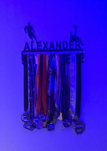 Customer photo review of Customized Medal Hanger (With Live Preview)