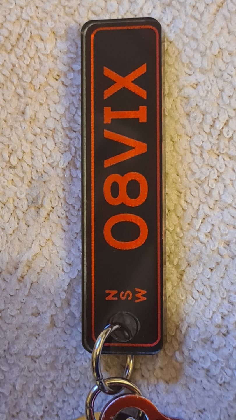 Customer photo review of NSW Colour Licence Plate Custom Keychain