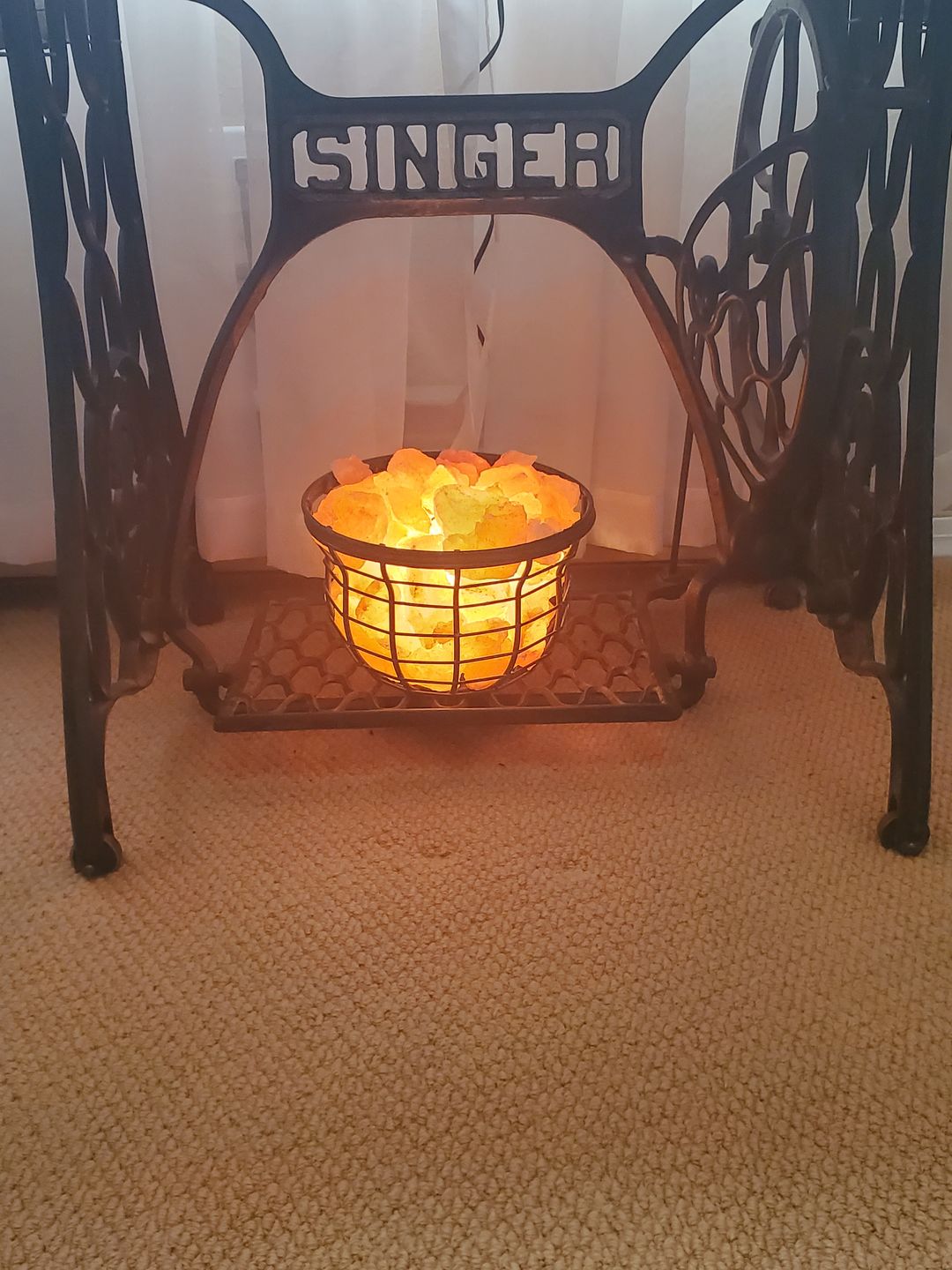 Customer photo review of Basket Salt Lamp With Salt Chunks