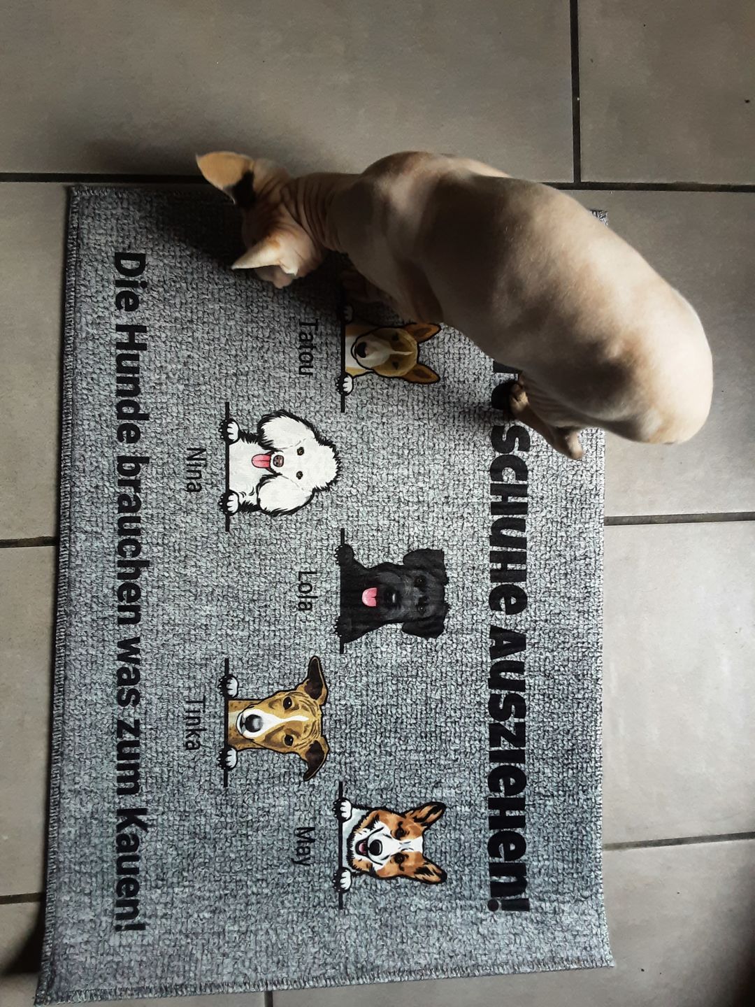 Customer photo review of Bitte Schuhe ausziehen - Individuelle Fußmatte
