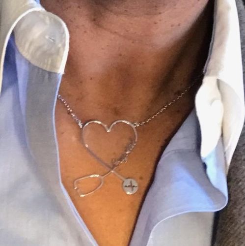 Customer photo review of Personalized Stethoscope Necklace