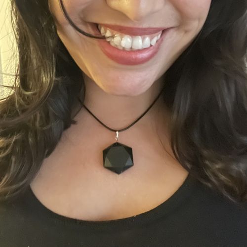 Customer photo review of Black Tourmaline Hexagon Pendant