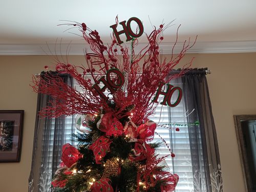 Customer photo review of 31"L Glittered Spiral Pine Spray Red/Dark Red XS756224