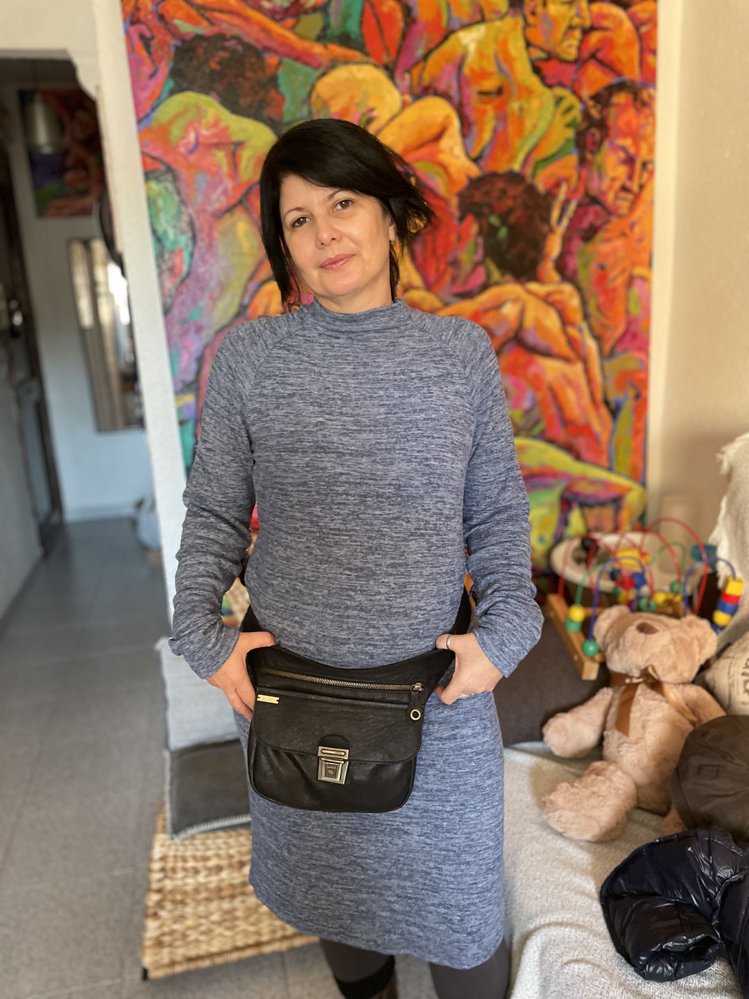 Customer photo review of Riñonera "Classic Black & Old Gold” + Bolsillo trasero · Piel · Pieza Exclusiva Núm. 19004
