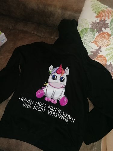 Customer photo review of Nö! Einhorn - Hoodie Unisex Backprint