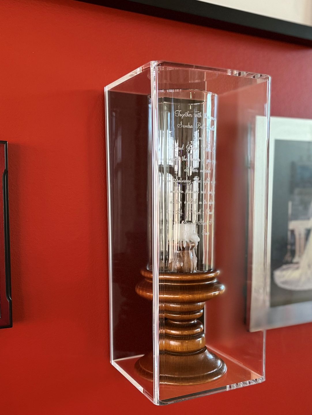 Customer photo review of Deluxe Acrylic Wine Bottle Display Case