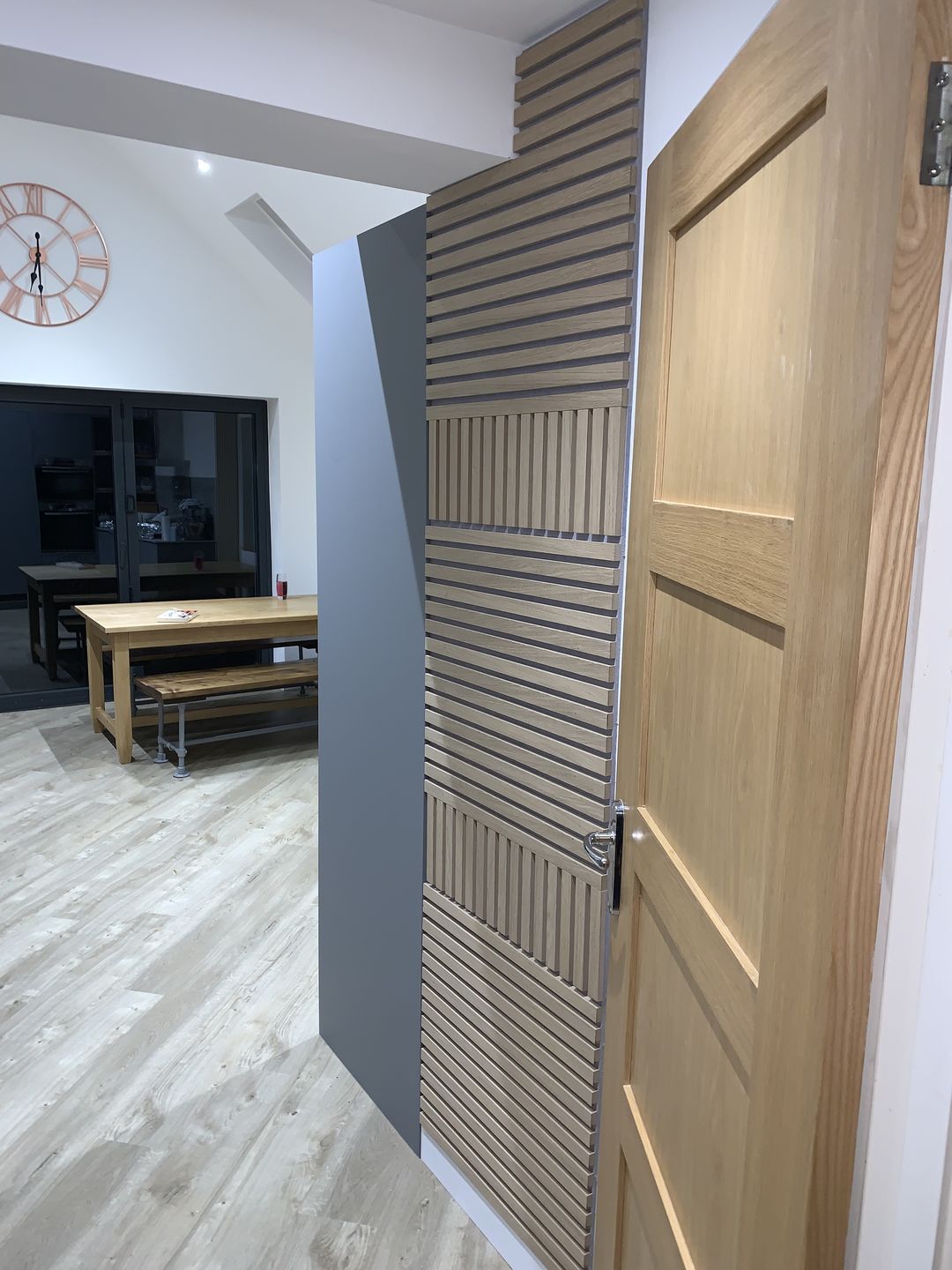 Customer photo review of SlatWall Natural Oak Sample