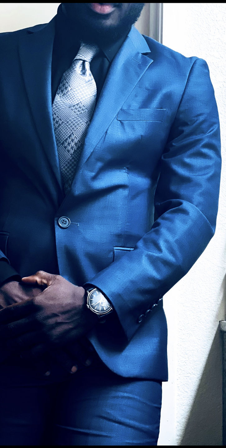 Customer photo review of Houndstooth Silk Tie - Silver