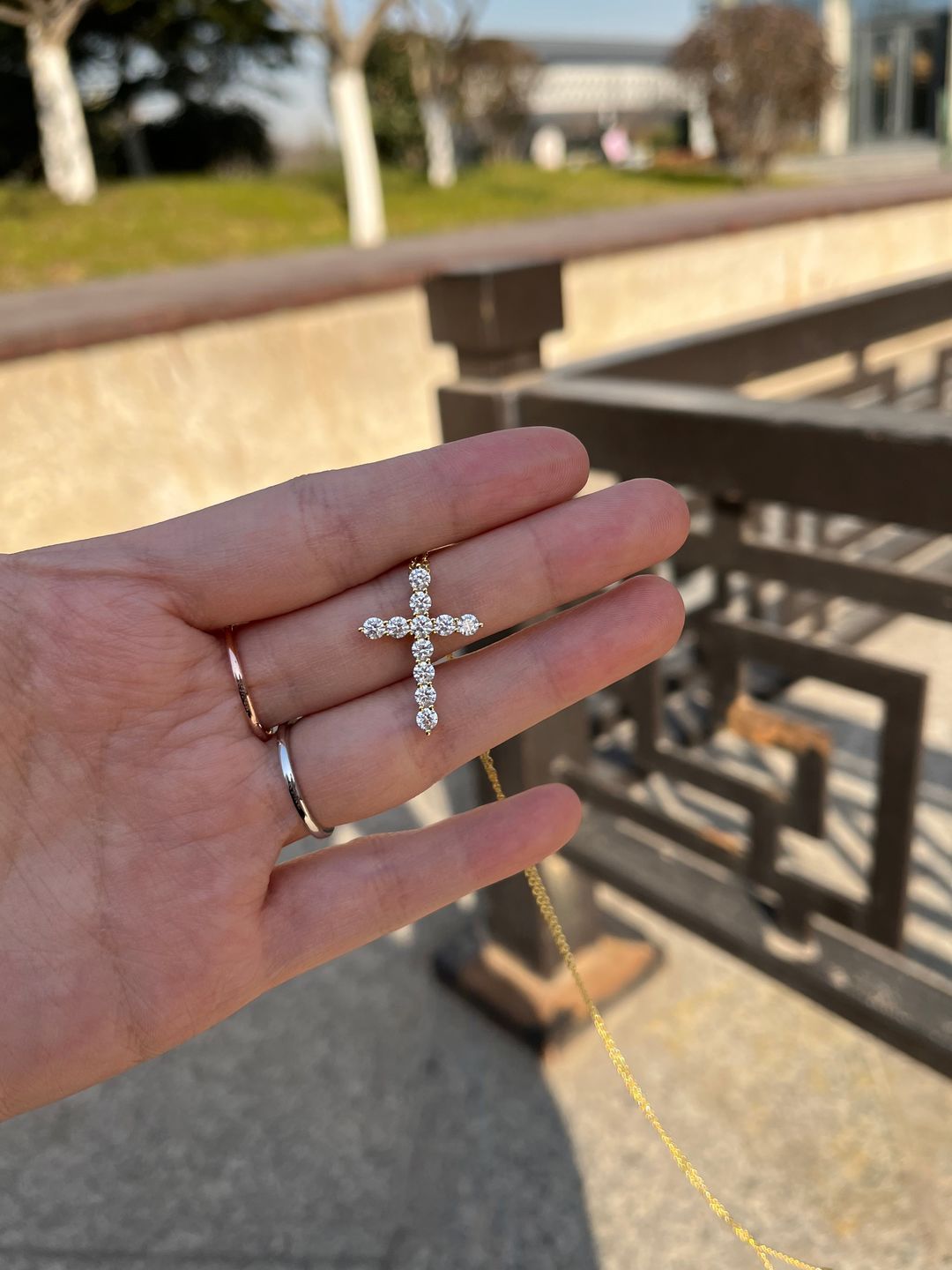 Customer photo review of Louily Sterling Silver Fashion Cross pendant Necklace