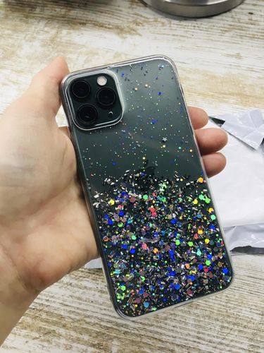 Customer photo review of Glitter Bling Sequins iPhone Case