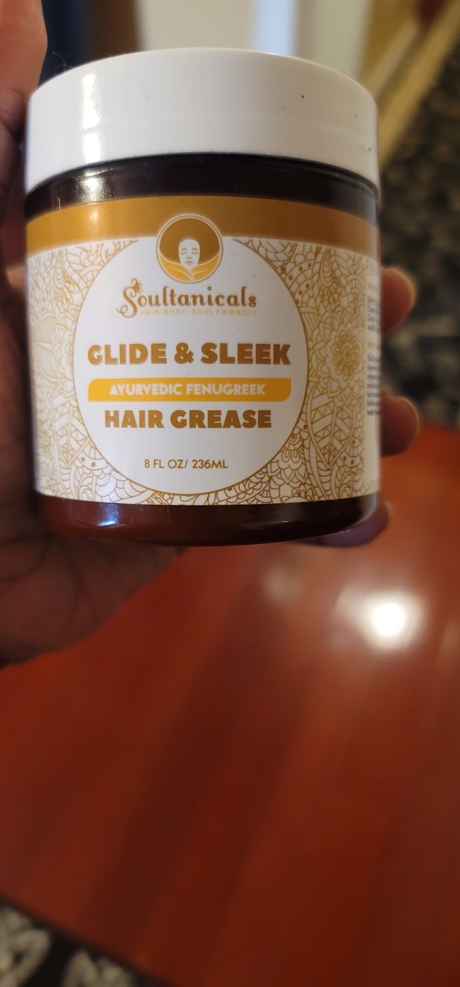 Customer photo review of Glide & Sleek, Ayurvedic Fenugreek Hair Grease