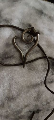 Customer photo review of Hand-Forged Heart Pendant