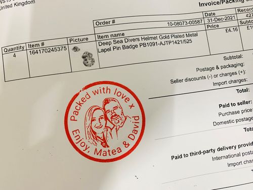 Customer photo review of Self-Inking Face Stamp