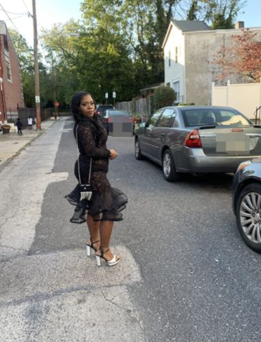 Customer photo review of Floral Lace Elegant See-Through Midi Dress