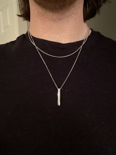 Customer photo review of Bar Necklace Set (Silver)